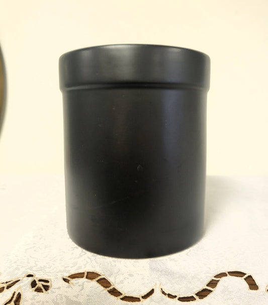 Vintage Pyrex Black Ceramic Utensil Holder Canister Crock