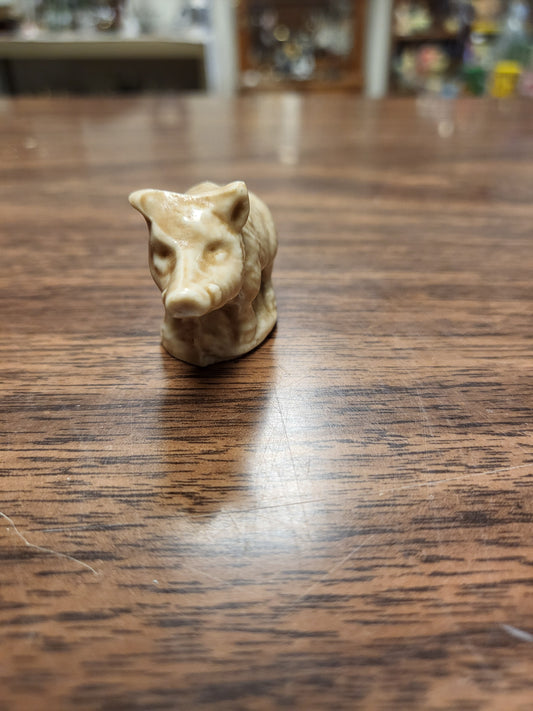 Wade Whimsie Wild Boar, Wade England Gray Brown Porcelain Figurine