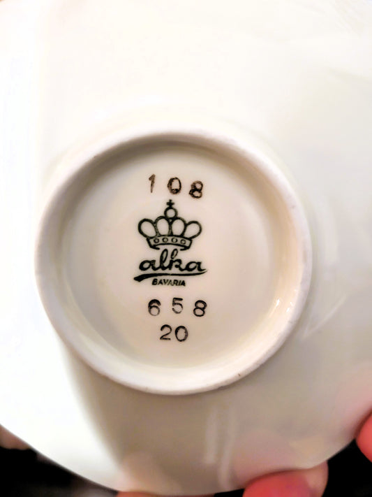Vintage Colbalt & Gold Bavarian Demitasse Tea Cup and Saucer Set - 1950s