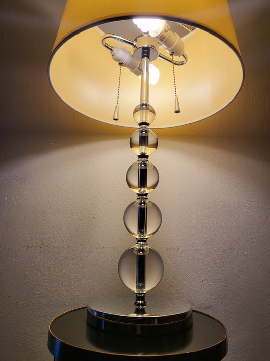 MCM Art Deco Stacked Crystal Ball Table Lamp