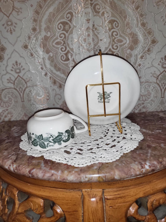 Royal China Underglaze "Old English Green" Teacup & Saucer Set
