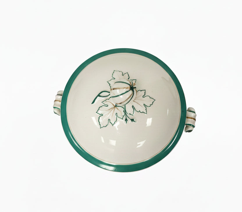 Antique Old Paris Porcelain Covered Soup Tureen – Emerald Green & Gold