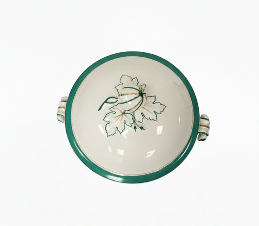 Antique Old Paris Porcelain Covered Soup Tureen – Emerald Green & Gold