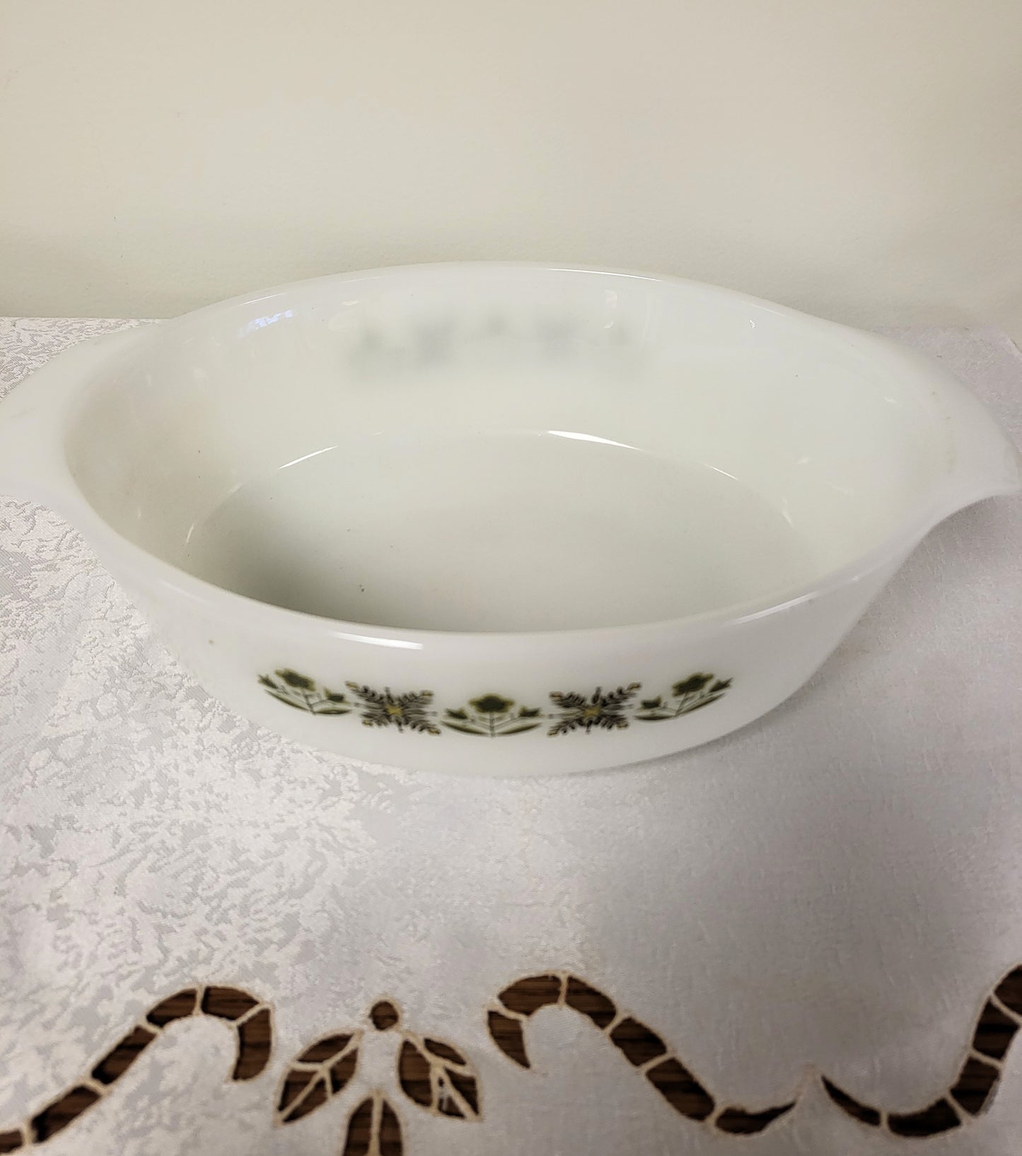 Vintage Anchor Hocking Fire-King Meadow Green Ovenware Casserole Dish 433