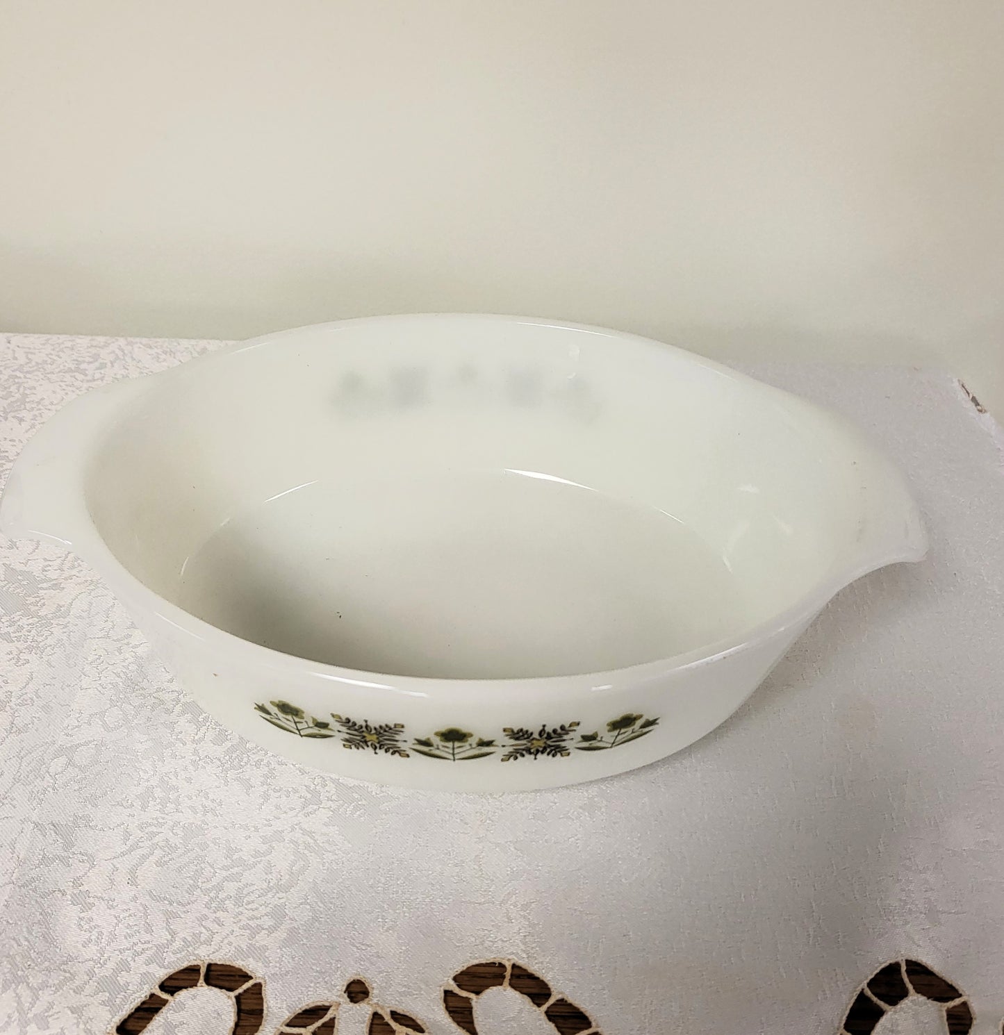 Vintage Anchor Hocking Fire-King Meadow Green Ovenware Casserole Dish 433