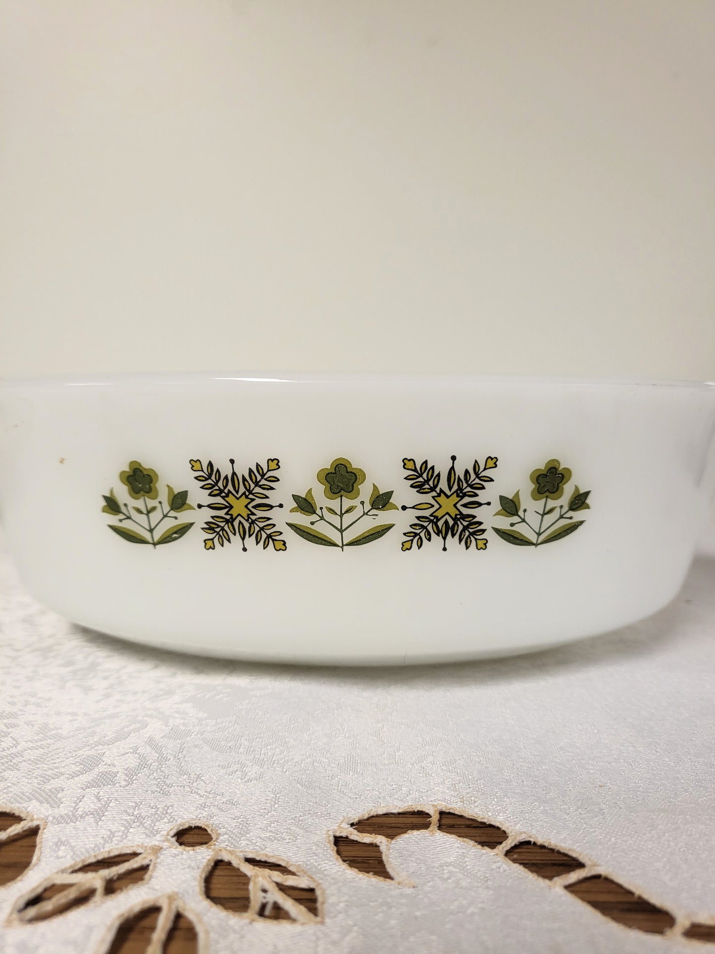 Vintage Anchor Hocking Fire-King Meadow Green Ovenware Casserole Dish 433