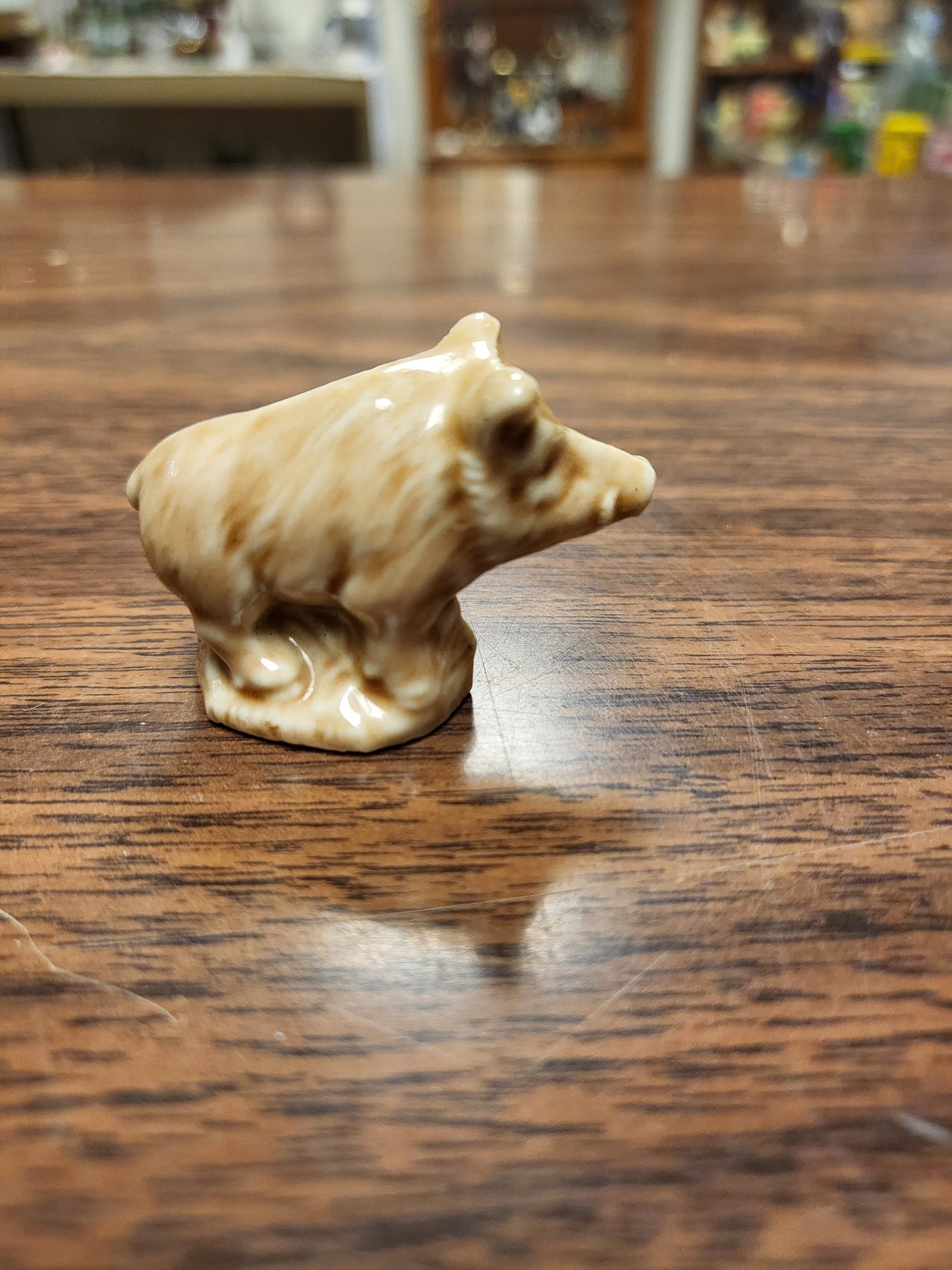 Wade Whimsie Wild Boar, Wade England Gray Brown Porcelain Figurine