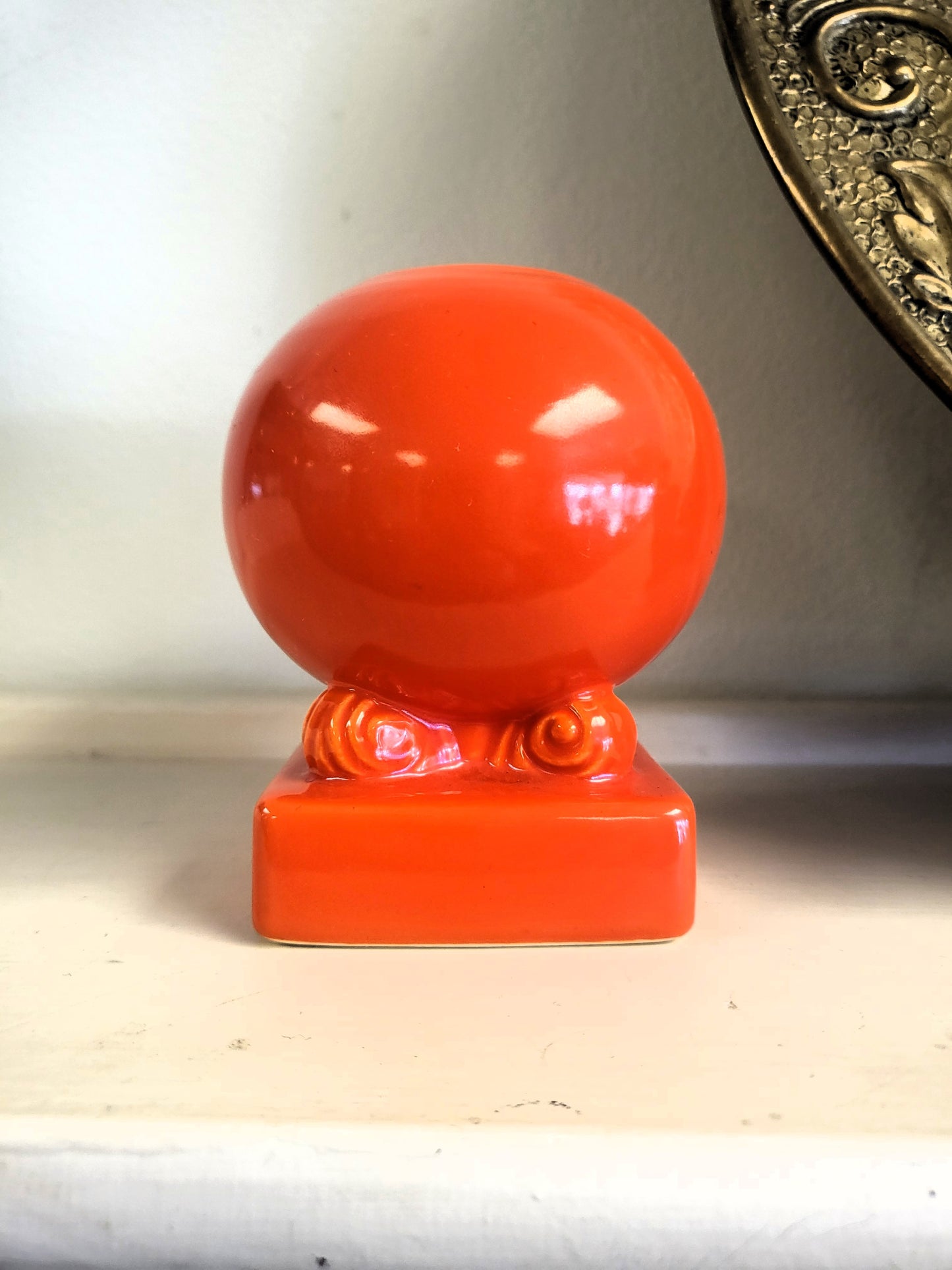 Vintage Fiesta Bulb Candle Holder Original Red Orange