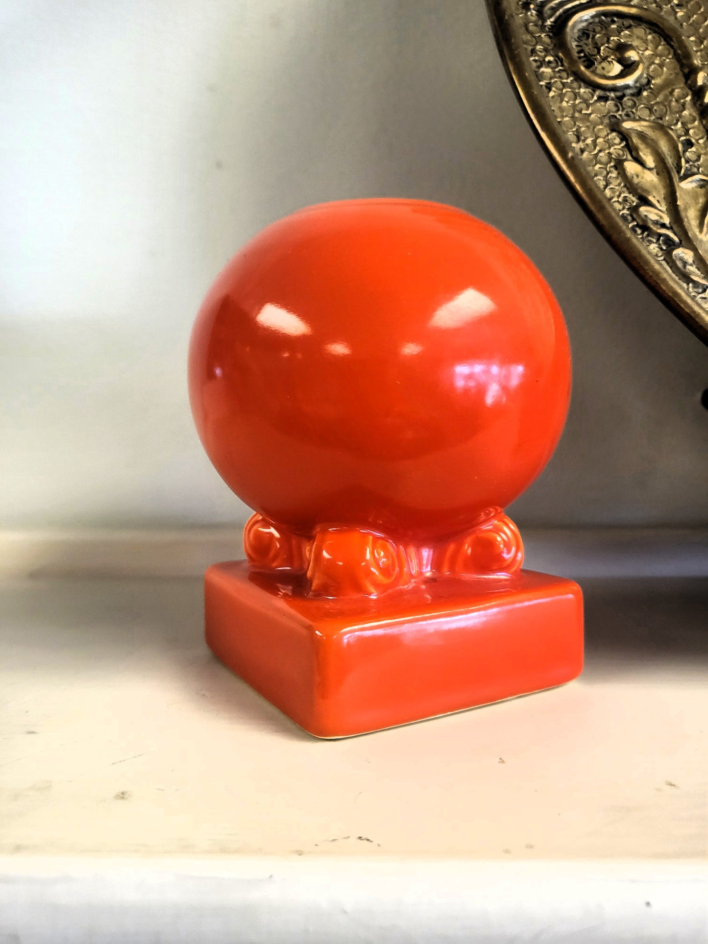 Vintage Fiesta Bulb Candle Holder Original Red Orange