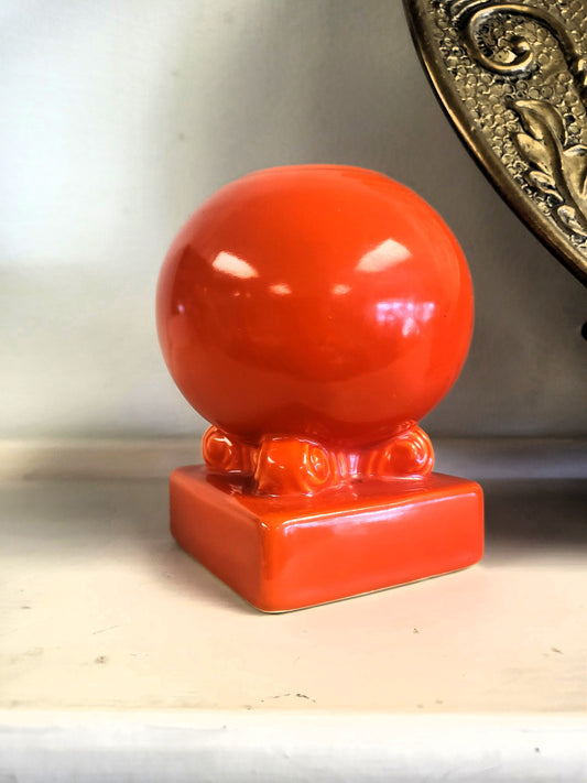 Vintage Fiesta Bulb Candle Holder Original Red Orange