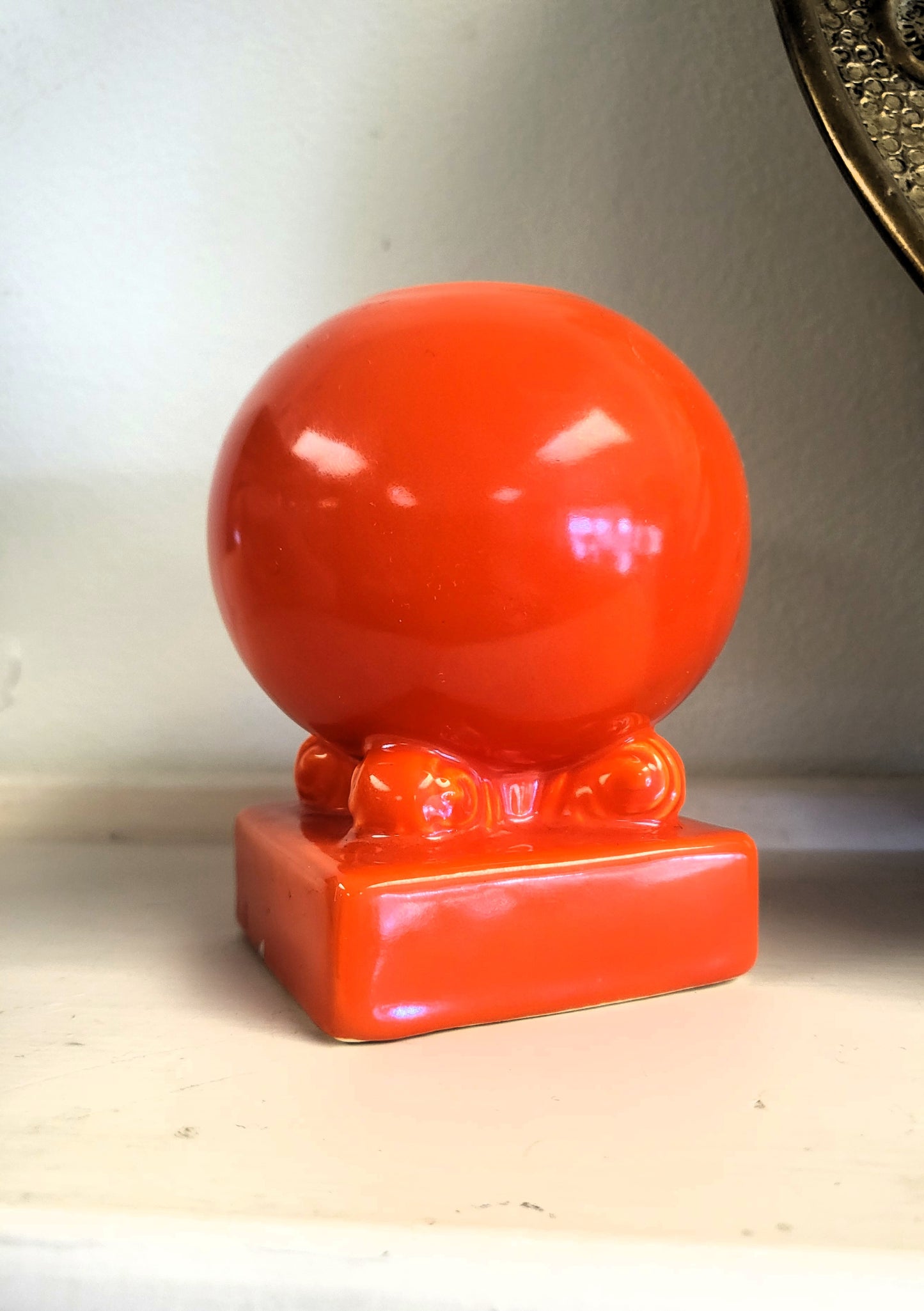 Vintage Fiesta Bulb Candle Holder Original Red Orange