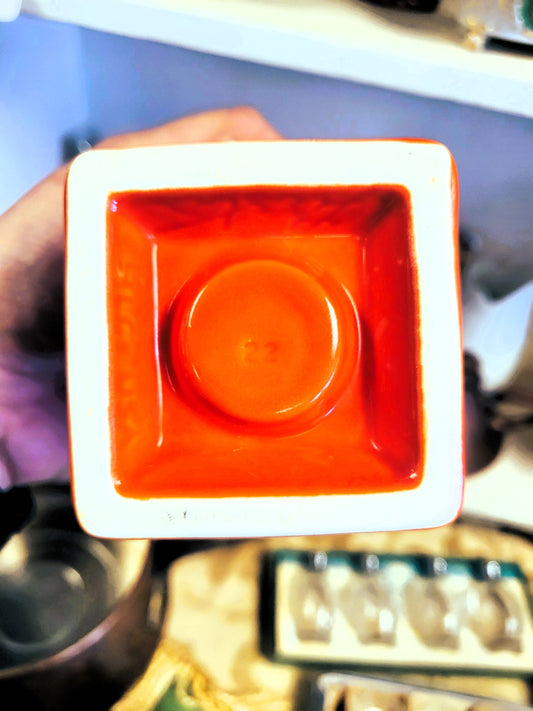 Vintage Fiesta Bulb Candle Holder Original Red Orange