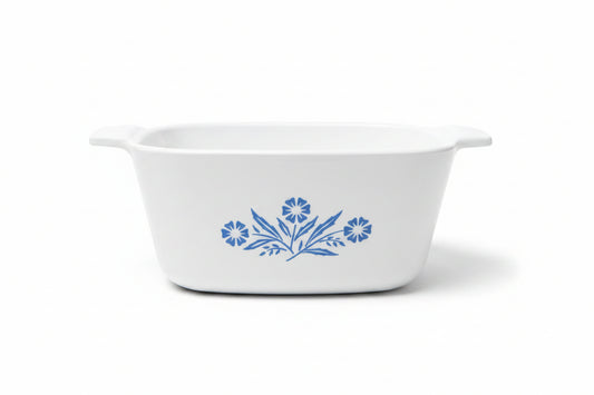 Vintage Corning Ware Blue Cornflower P-43-B Petite Pan Casserole Dish – 22 oz Individual Mini Square Baker (No Lid)