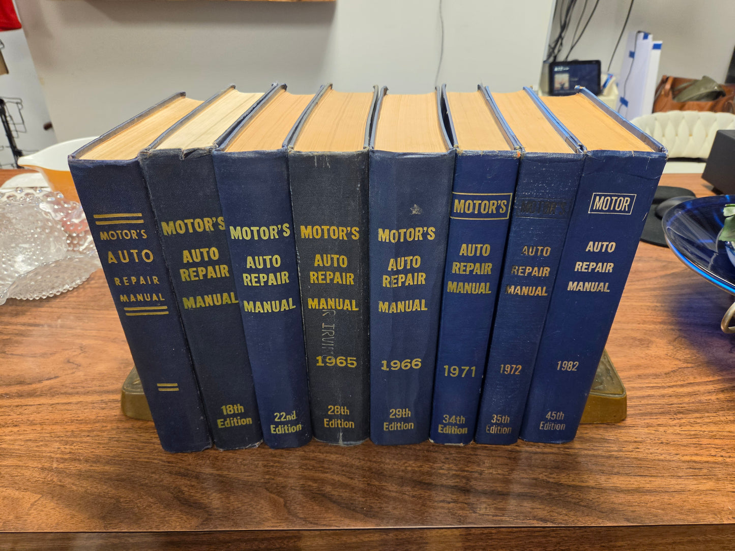 Vintage Motor's Auto Repair Manuals - 8 Books 1935-1982 Mechanics Reference Hard Cover