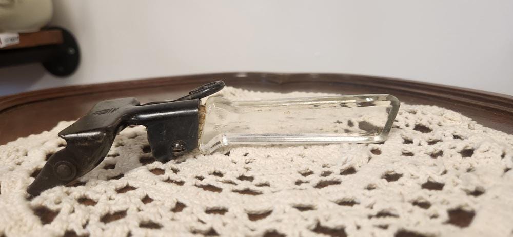 Vintage Pyrex Flameware removable glass handle and Blue Tint 832 B Saucepan 1qt