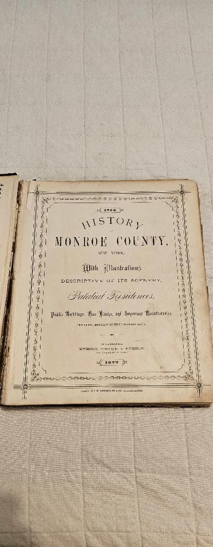 1788 History of Monroe County NY With Illustrations 1877