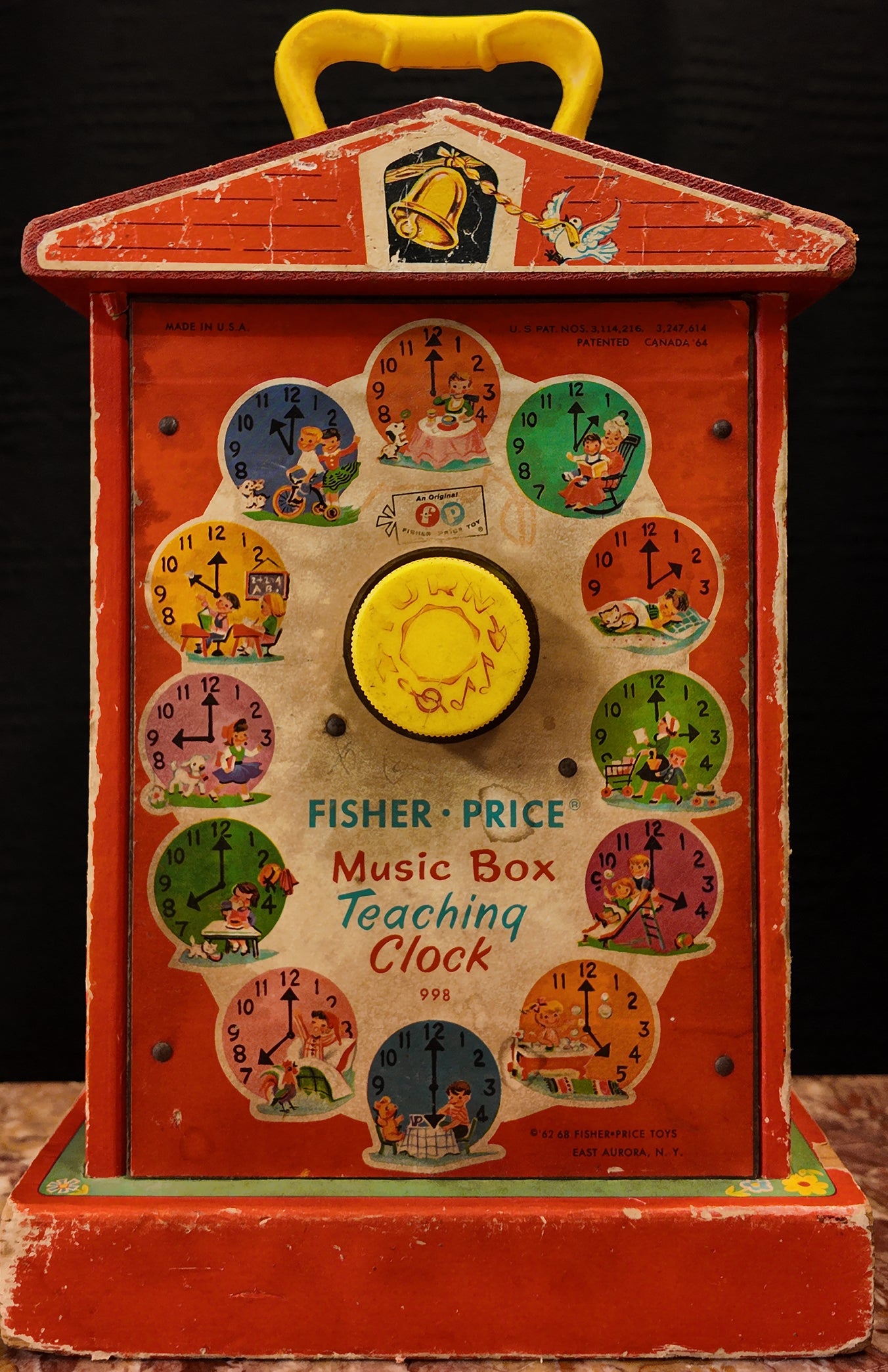 Vintage 1968 Fisher-Price Clock #998 - MUSIC BOX WORKS
