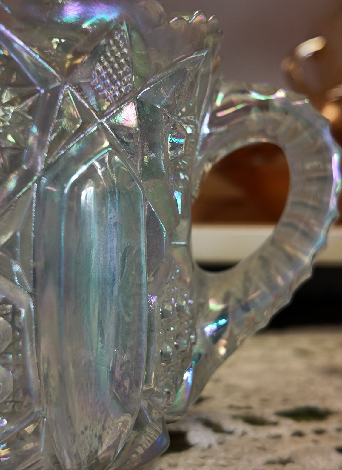 Antique Imperial Glass Mogul Star File 2pc Set Sugar Bowl & Pedestal Compote 612 EAPG