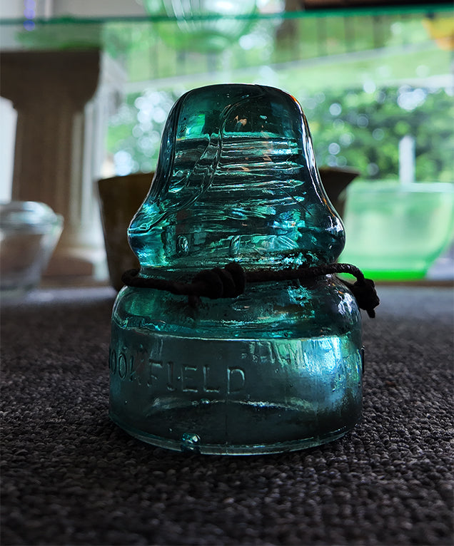 Antique Hemingray No 19 Glass Insulator Dark Green Emerald Patent May 2 1893, CD 162 Telegraph Telephone Electric Pole Glass, Industrial Decor Paperweight