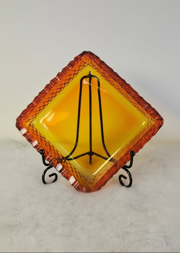 Vintage Amberina Ashtray