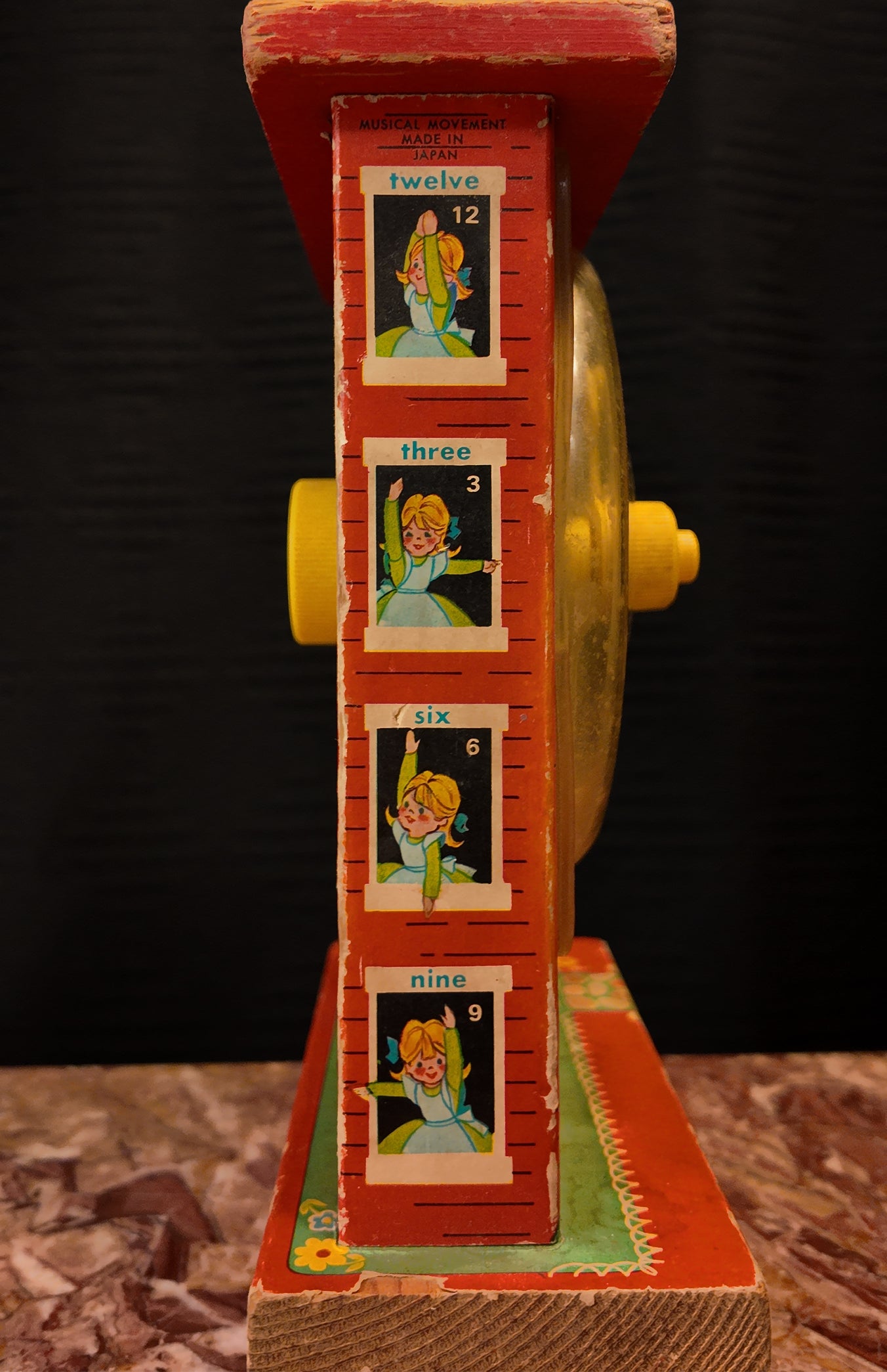 Vintage 1968 Fisher-Price Clock #998 - MUSIC BOX WORKS