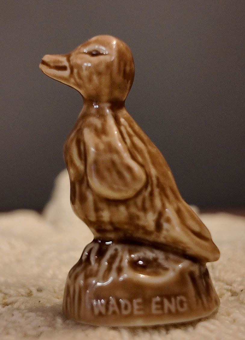 Wade Whimsie Duck, Wade England White Porcelain Figurine