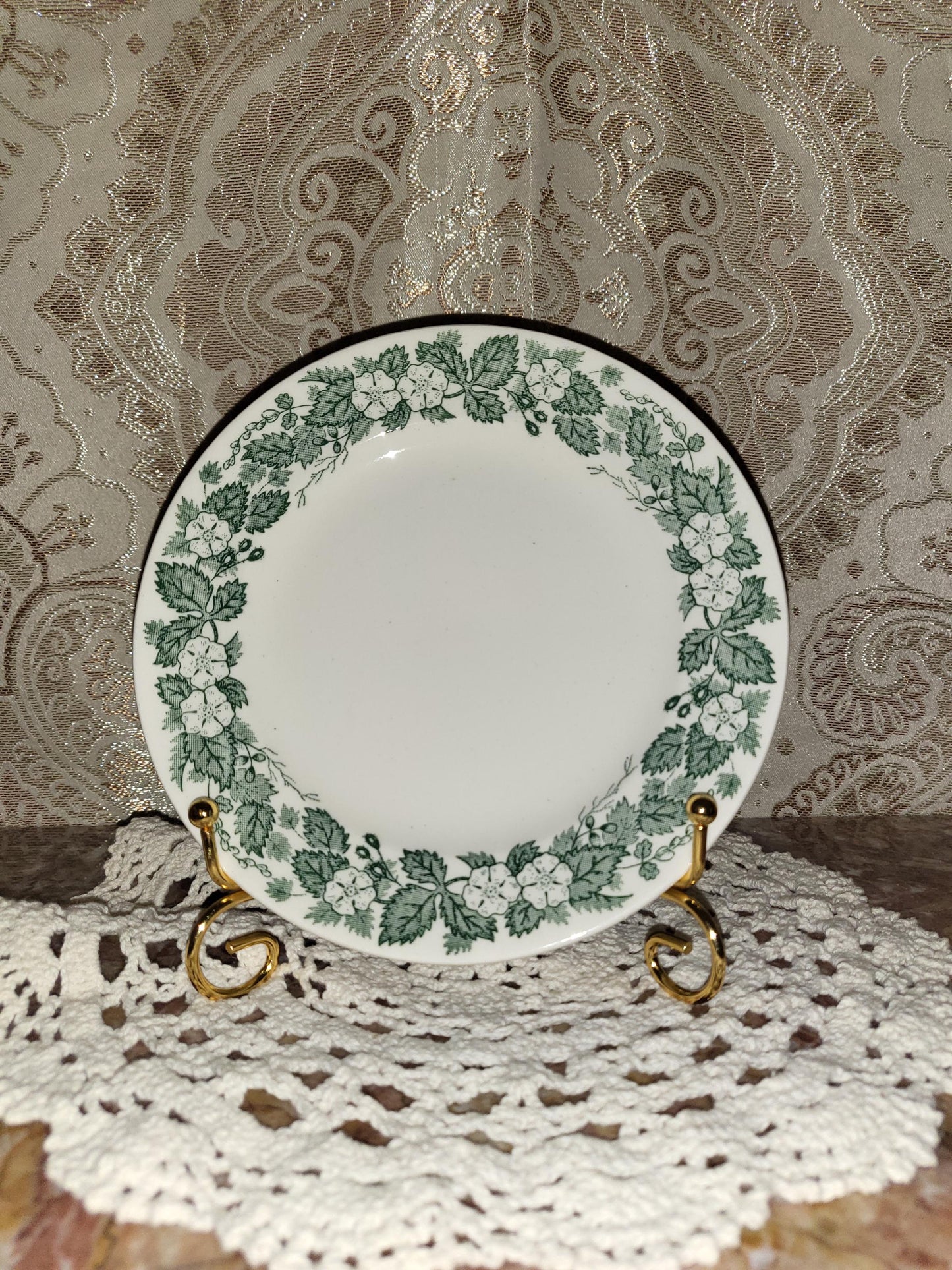 Royal China Underglaze "Old English Green" Bread Plate 6.25"