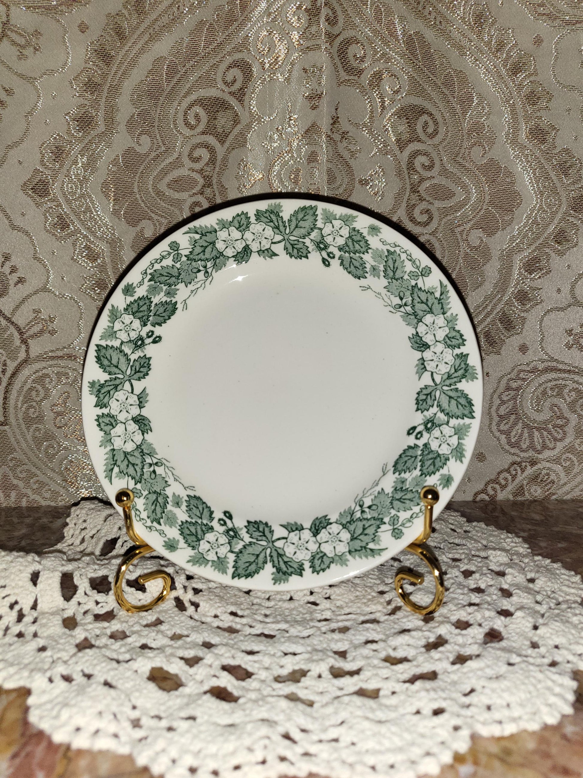 Royal China Underglaze "Old English Green" Bread Plate 6.25"