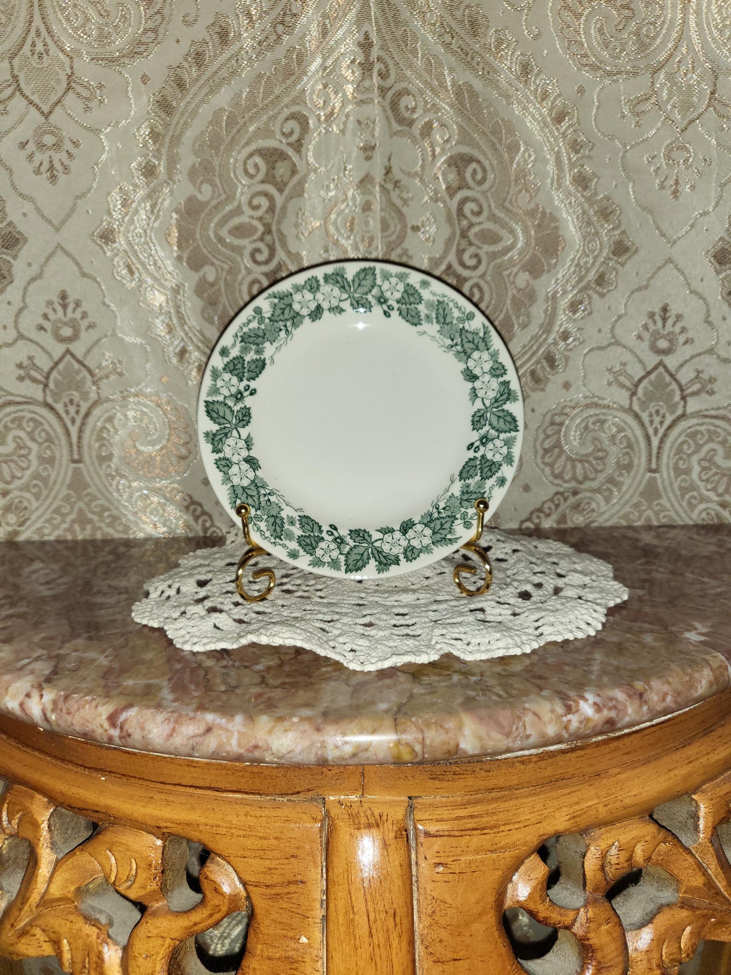 Royal China Underglaze "Old English Green" Bread Plate 6.25"