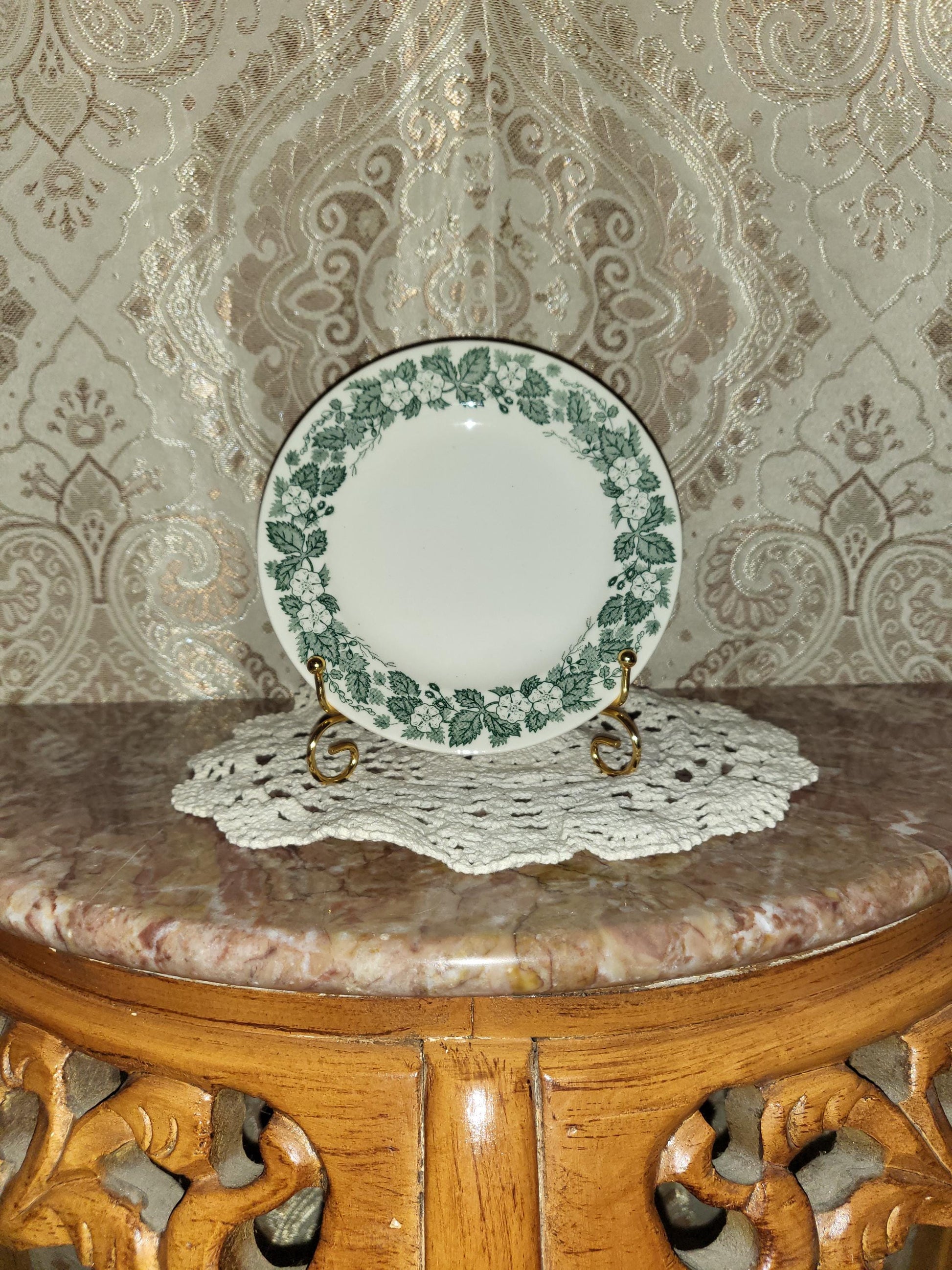 Royal China Underglaze "Old English Green" Bread Plate 6.25"