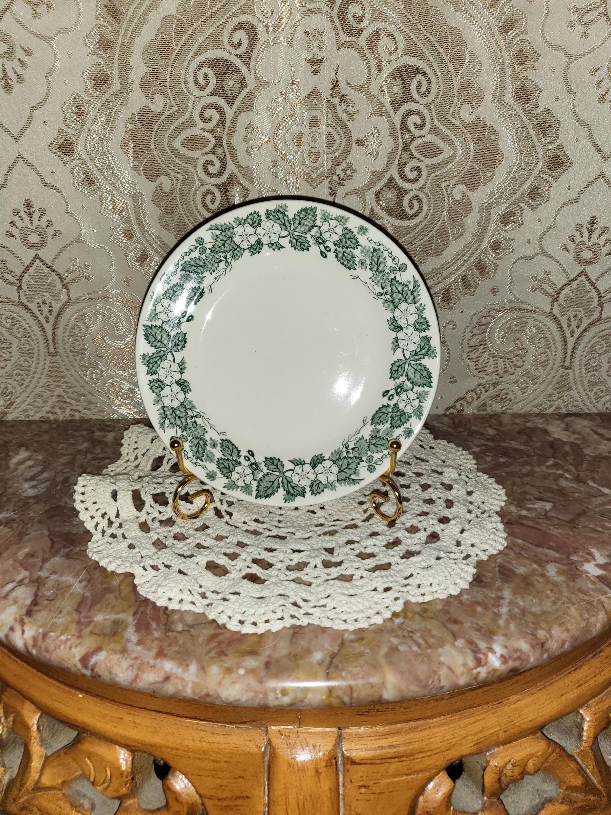 Royal China Underglaze "Old English Green" Bread Plate 6.25"