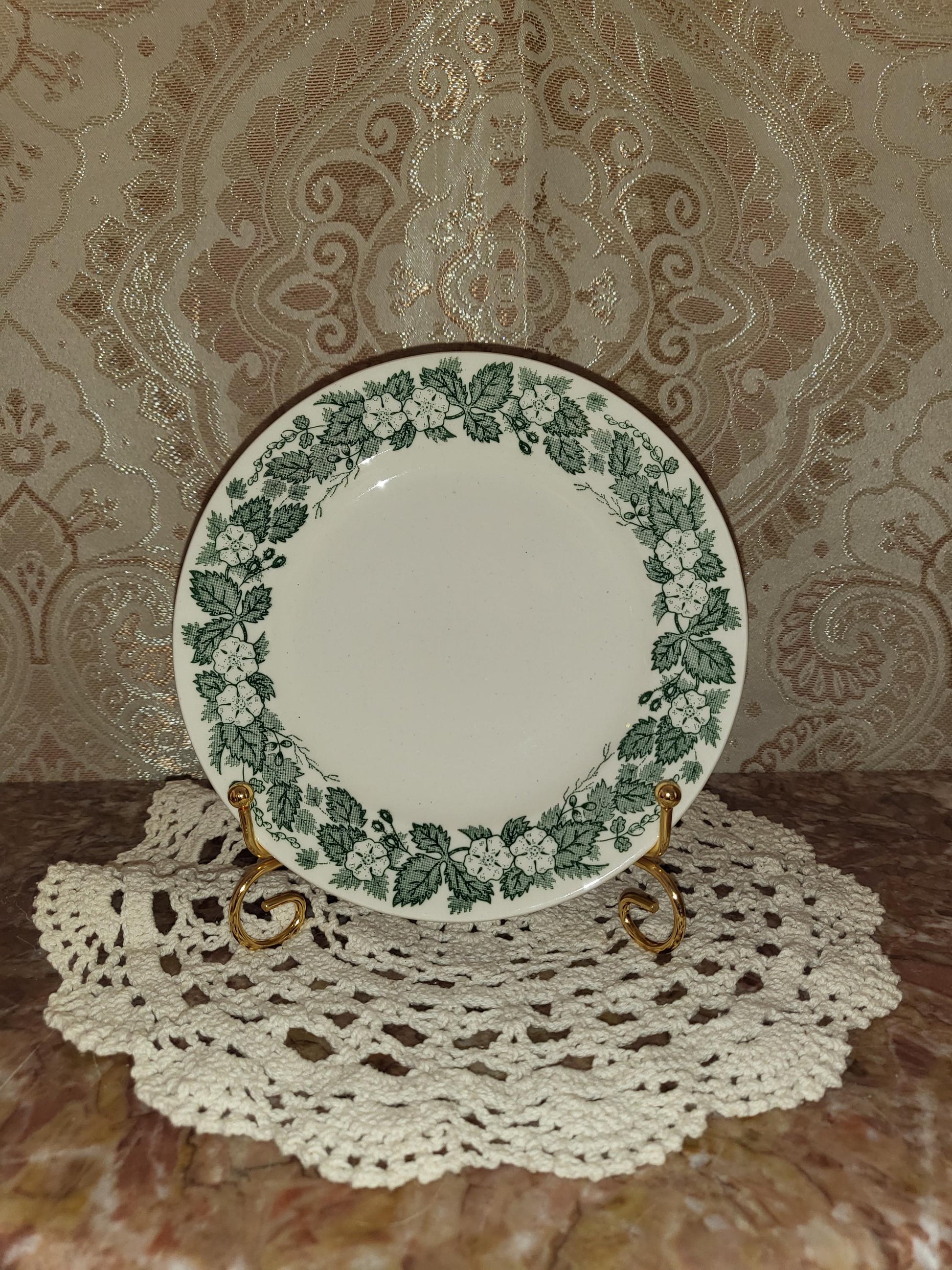 Royal China Underglaze "Old English Green" Bread Plate 6.25"