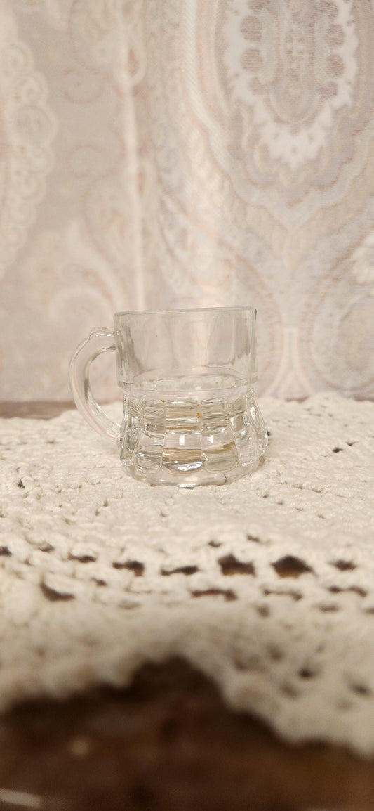 Vintage Federal Glass mini beer mug shot glass - Clear